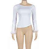 SUPER WHOLESALE | Feather Cuff T-shirt