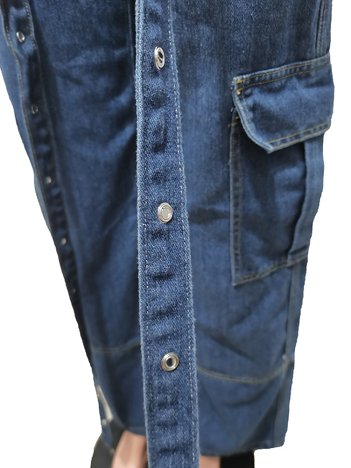 SUPER WHOLESALE | Strap Cargo Pants in Blue