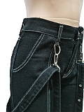 SUPER WHOLESALE | Strap Cargo Pants in Black