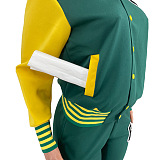 SUPER WHOLESALE | Two Tones Jacket Top & Jogger Pants in Green