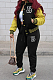 SUPER WHOLESALE | Two Tones Jacket Top & Jogger Pants in Black