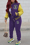 SUPER WHOLESALE | Two Tones Jacket Top & Jogger Pants in Purple