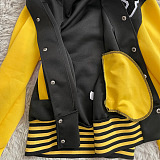 SUPER WHOLESALE | Two Tones Jacket Top & Jogger Pants in Black