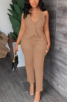 SUPER WHOLESALE | Open Back Button Up Vest Suit