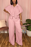 SUPER WHOLESALE | Pleated Fabric Blouse Top & Loose Straight Down Pants