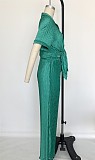 SUPER WHOLESALE | Pleated Fabric Blouse Top & Loose Straight Down Pants