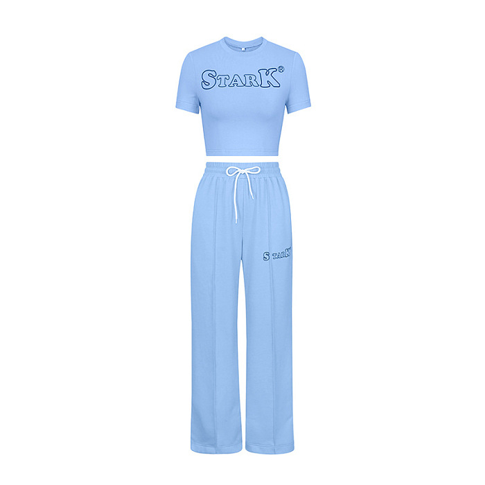 SUPER WHOLESALE | STARK Printed Jogging Suit in Light Blue
