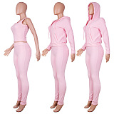 SUPER WHOLESALE | Hoodie Top &  Tanks & Jogger Pants Tracking Suit in 3 Pieces