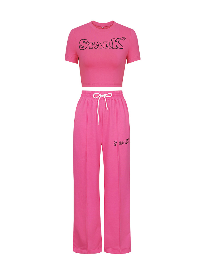 SUPER WHOLESALE | STARK Printed Jogging Suit in Rose Red