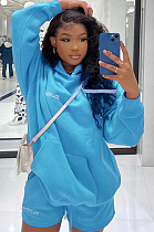 SUPER WHOLESALE | Hoodie Top & Shorts Set in Blue