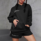 SUPER WHOLESALE | Hoodie Top & Shorts Set in Black