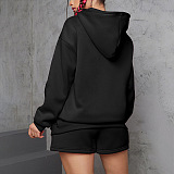 SUPER WHOLESALE | Hoodie Top & Shorts Set in Black