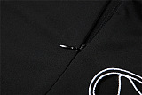 SUPER WHOLESALE | Embroidered Front Half Zip Up Shor Sleeve Jumpsuit in Black
