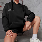 SUPER WHOLESALE | Hoodie Top & Shorts Set in Black