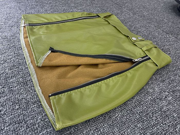 SUPER WHOLESALE | Zip Up Bra Top & Side Zip Up Skirt in Solid