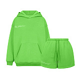 SUPER WHOLESALE | Hoodie Top & Shorts Set in Green