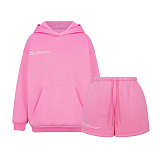 SUPER WHOLESALE | Hoodie Top & Shorts Set in Pink