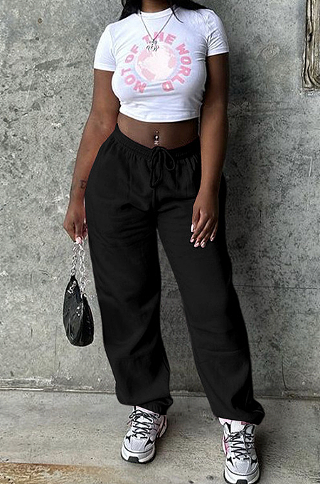 SUPER WHOLESALE | Drawstring Waist Jogger Pants in Solid