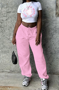 SUPER WHOLESALE | Drawstring Waist Jogger Pants in Solid