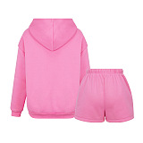SUPER WHOLESALE | Hoodie Top & Shorts Set in Pink
