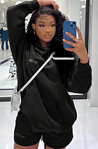 SUPER WHOLESALE | Hoodie Top & Shorts Set in Black