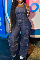 SUPER WHOLESALE | Denim Blue Cargo Overalls