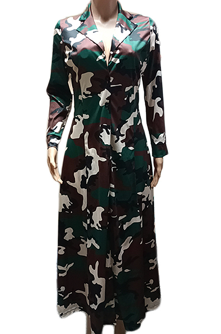 SUPER WHOLESALE | Camo A Line Long Coat