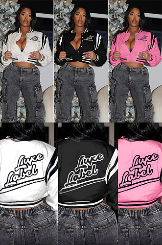 SUPER WHOLESALE | Back Embroidered Button Up Baseball Jacket