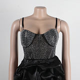 SUPER WHOLESALE | Rhinestone Deco Wave Bottom Maxi Dress