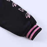 SUPER WHOLESALE | Embroidered  Two Tones Button Up Baseball Jacket