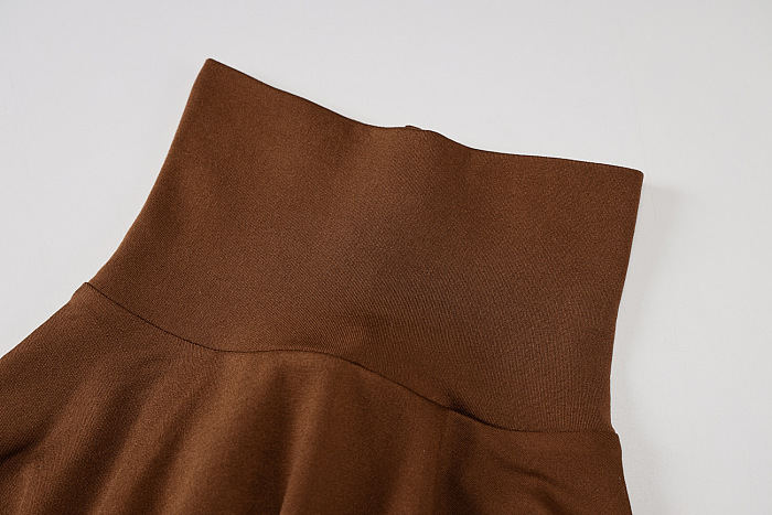 SUPER WHOLESALE | Turtle Neck Long Sleeve Jumpsuit in Coffee
