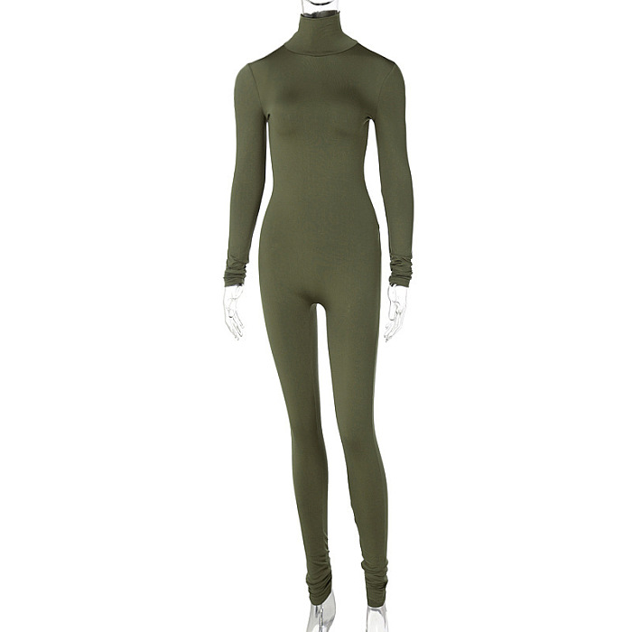 SUPER WHOLESALE | Turtle Neck Long Sleeve Jumpsuit