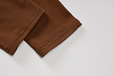 SUPER WHOLESALE | Turtle Neck Long Sleeve Jumpsuit in Coffee