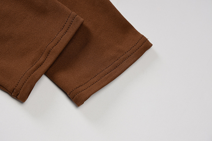 SUPER WHOLESALE | Turtle Neck Long Sleeve Jumpsuit in Coffee