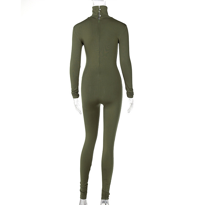 SUPER WHOLESALE | Turtle Neck Long Sleeve Jumpsuit
