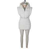 SUPER WHOLESALE | Furry Off Shoulder Hoodie Top & Skirt in Solid