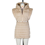 SUPER WHOLESALE | Furry Off Shoulder Hoodie Top & Skirt in Solid