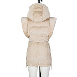 SUPER WHOLESALE | Furry Off Shoulder Hoodie Top & Skirt in Solid