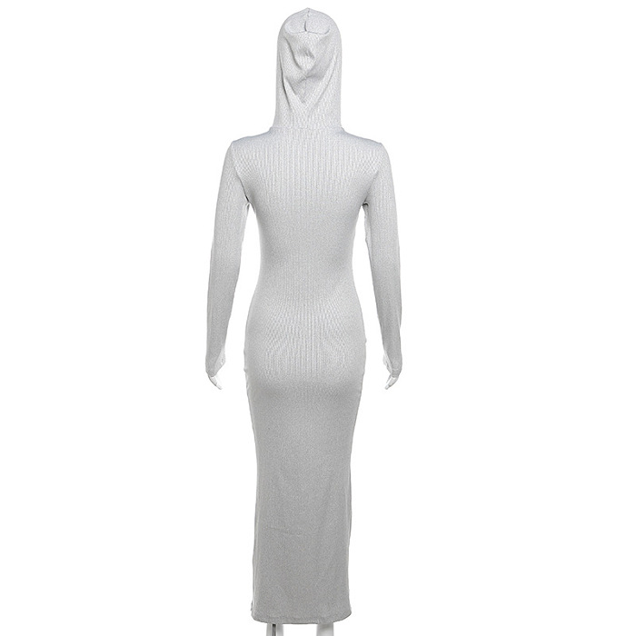 SUPER WHOLESALE | Pit Material Hoodie Zip Up Dress