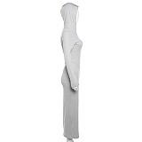 SUPER WHOLESALE | Pit Material Hoodie Zip Up Dress