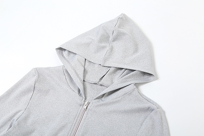 SUPER WHOLESALE | Pit Material Hoodie Zip Up Dress