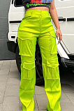 SUPER WHOLESALE | Elastic Fabric Cargo Pants in Green