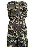 SUPER WHOLESALE | Camo Waist Drawstring Jumpsuit