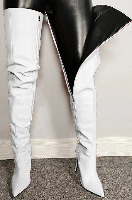 WHOLESALE | Elastic Pu Material Knee High Boots.
