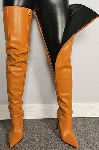 WHOLESALE | Elastic Pu Material Knee High Boots.