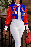 SUPER WHOLESALE | Crop Printed Button Up Baseball Jacket