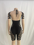 SUPER WHOLESALE | Elasctic Cut Out Sexy Lace Patchwork Back Tied Romper