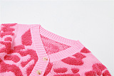 SUPER WHOLESALE | Two Tones Knitted V-Neck Crop Coat in Pink