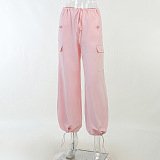 SUPER WHOLESALE | Solid Cargo Pants with Drawstring Bottom