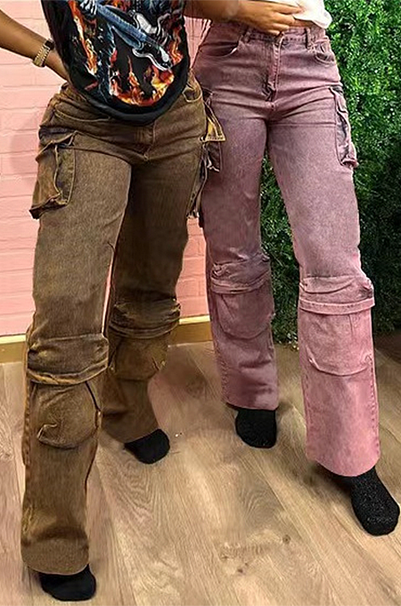 SUPER WHOLESALE | Aged Straight Down Cargo Pants